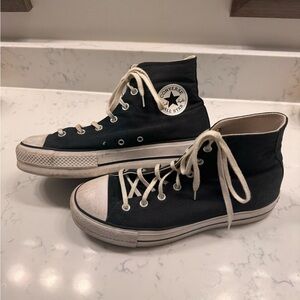 Platform Converse Black Canvas High-Tops W11 M9